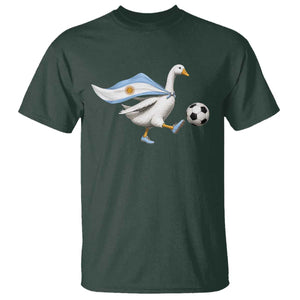 Argentina Soccer Goose T Shirt Argentine Flag Patriotic Football Fan Graphic TS10 Dark Forest Green Print Your Wear