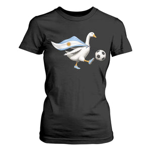 Argentina Soccer Goose T Shirt For Women Argentine Flag Patriotic Football Fan Graphic TS10 Black Print Your Wear