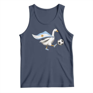 Argentina Soccer Goose Tank Top Argentine Flag Patriotic Football Fan Graphic TS10 Navy Print Your Wear