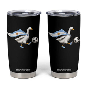 Argentina Soccer Goose Tumbler Cup Argentine Flag Patriotic Football Fan Graphic TS10 Black Print Your Wear