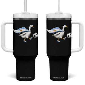 Argentina Soccer Goose Tumbler With Handle Argentine Flag Patriotic Football Fan Graphic TS10 One Size: 40 oz Black Print Your Wear