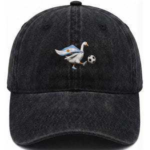 Argentina Soccer Goose Washed Cotton Baseball Cap Argentine Flag Patriotic Football Fan Graphic TS10 Print Your Wear