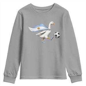 Argentina Soccer Goose Youth Sweatshirt Argentine Flag Patriotic Football Fan Graphic TS10 Sport Gray Print Your Wear