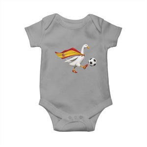 Spain Soccer Goose Baby Onesie Spanish Flag Patriotic Football Fan Graphic TS10 Sport Gray Print Your Wear