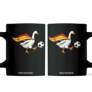Spain Soccer Goose Coffee Mug Spanish Flag Patriotic Football Fan Graphic TS10 Black Print Your Wear