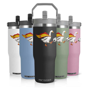 Spain Soccer Goose Flip Straw Tumbler Spanish Flag Patriotic Football Fan Graphic TS10 Print Your Wear