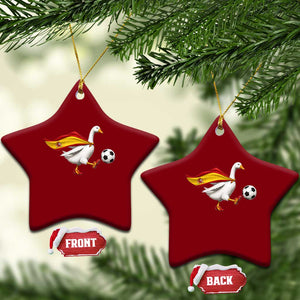 Spain Soccer Goose Ceramic Ornament Spanish Flag Patriotic Football Fan Graphic TS10 Print Your Wear