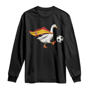 Spain Soccer Goose Long Sleeve Shirt Spanish Flag Patriotic Football Fan Graphic TS10 Black Print Your Wear