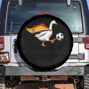 Spain Soccer Goose Spare Tire Cover Spanish Flag Patriotic Football Fan Graphic TS10 No hole Black Print Your Wear