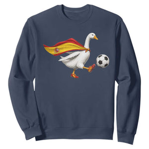 Spain Soccer Goose Sweatshirt Spanish Flag Patriotic Football Fan Graphic TS10 Navy Print Your Wear