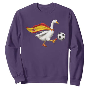 Spain Soccer Goose Sweatshirt Spanish Flag Patriotic Football Fan Graphic TS10 Purple Print Your Wear