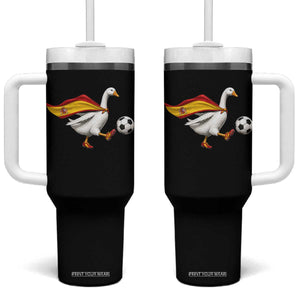 Spain Soccer Goose Tumbler With Handle Spanish Flag Patriotic Football Fan Graphic TS10 One Size: 40 oz Black Print Your Wear