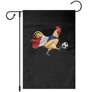 Funny France Soccer Garden Flag Rooster Wearing French Flag Patriotic Football Fan Graphic TS10 Black Print Your Wear