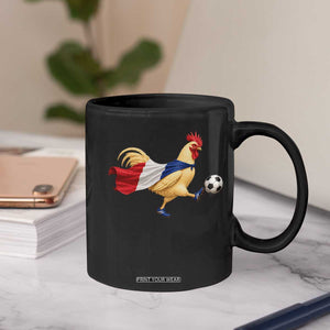 Funny France Soccer Coffee Mug Rooster Wearing French Flag Patriotic Football Fan Graphic TS10 Print Your Wear
