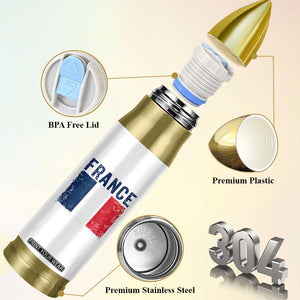 Vintage France Flag Distressed French Pride Patriotic Soccer Fan Graphic Bullet Tumbler TS10 Print Your Wear