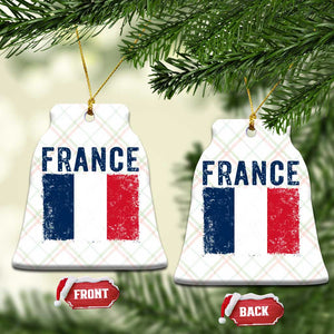 Vintage France Flag Distressed French Pride Patriotic Soccer Fan Graphic Ceramic Ornament TS10 Print Your Wear
