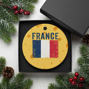 Vintage France Flag Distressed French Pride Patriotic Soccer Fan Graphic Ceramic Ornament TS10 1pc Yellow Cheese Print Your Wear