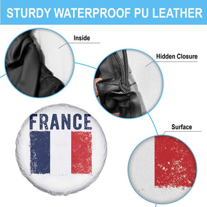 Vintage France Flag Distressed French Pride Patriotic Soccer Fan Graphic Spare Tire Cover TS10 Print Your Wear