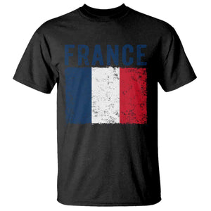 Vintage France Flag Distressed French Pride Patriotic Soccer Fan Graphic T Shirt TS10 Black Print Your Wear