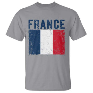 Vintage France Flag Distressed French Pride Patriotic Soccer Fan Graphic T Shirt TS10 Sport Gray Print Your Wear