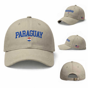 Paraguay Patriotic Flag Baseball Cap Soccer Fan Vintage Varsity Sports National Pride Graphic TS10 Baseball Cap Universal Fit Beige Print Your Wear