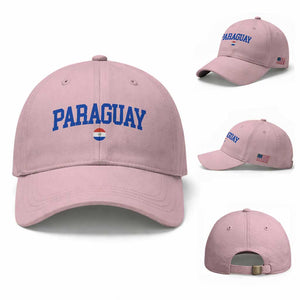 Paraguay Patriotic Flag Baseball Cap Soccer Fan Vintage Varsity Sports National Pride Graphic TS10 Baseball Cap Universal Fit Light Pink Print Your Wear