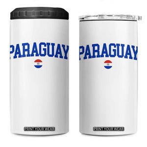 Paraguay Patriotic Flag 4 in 1 Can Cooler Tumbler Soccer Fan Vintage Varsity Sports National Pride Graphic TS10 One Size: 16 oz White Print Your Wear