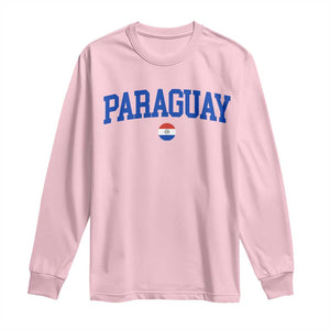 Paraguay Patriotic Flag Long Sleeve Shirt Soccer Fan Vintage Varsity Sports National Pride Graphic TS10 Light Pink Print Your Wear