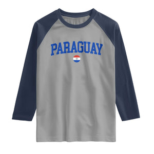 Paraguay Patriotic Flag Raglan Shirt Soccer Fan Vintage Varsity Sports National Pride Graphic TS10 Sport Gray Navy Print Your Wear