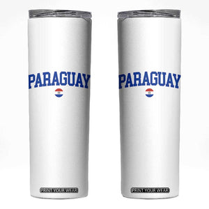 Paraguay Patriotic Flag Skinny Tumbler Soccer Fan Vintage Varsity Sports National Pride Graphic TS10 White Print Your Wear