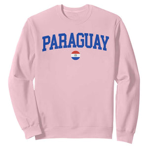 Paraguay Patriotic Flag Sweatshirt Soccer Fan Vintage Varsity Sports National Pride Graphic TS10 Light Pink Print Your Wear