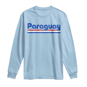 Vintage Paraguay Flag Long Sleeve Shirt Retro Stripe Patriotic Paraguayan Pride Graphic TS10 Light Blue Print Your Wear