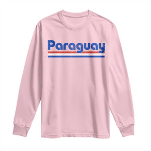 Vintage Paraguay Flag Long Sleeve Shirt Retro Stripe Patriotic Paraguayan Pride Graphic TS10 Light Pink Print Your Wear