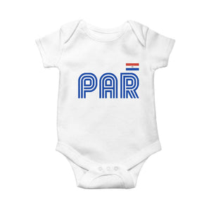 Vintage Paraguay Baby Onesie Retro Typography Patriotic Paraguayan Pride Flag Graphic TS10 White Print Your Wear