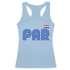 Vintage Paraguay Racerback Tank Top Retro Typography Patriotic Paraguayan Pride Flag Graphic TS10 Light Blue Print Your Wear