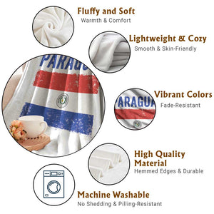 Vintage Paraguay Flag Distressed Paraguayan Pride Patriotic Soccer Fan Graphic Throw Blanket TS10 Print Your Wear