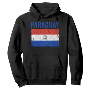 Vintage Paraguay Flag Distressed Paraguayan Pride Patriotic Soccer Fan Graphic Hoodie TS10 Black Print Your Wear