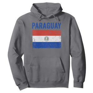 Vintage Paraguay Flag Distressed Paraguayan Pride Patriotic Soccer Fan Graphic Hoodie TS10 Charcoal Print Your Wear