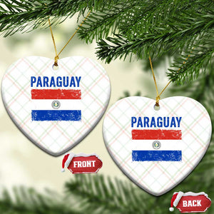 Vintage Paraguay Flag Distressed Paraguayan Pride Patriotic Soccer Fan Graphic Ceramic Ornament TS10 Print Your Wear