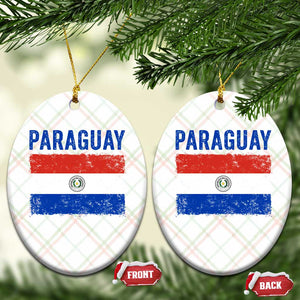 Vintage Paraguay Flag Distressed Paraguayan Pride Patriotic Soccer Fan Graphic Ceramic Ornament TS10 Print Your Wear