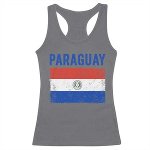 Vintage Paraguay Flag Distressed Paraguayan Pride Patriotic Soccer Fan Graphic Racerback Tank Top TS10 Charcoal Print Your Wear