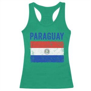 Vintage Paraguay Flag Distressed Paraguayan Pride Patriotic Soccer Fan Graphic Racerback Tank Top TS10 Irish Green Print Your Wear