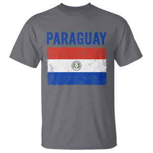 Vintage Paraguay Flag Distressed Paraguayan Pride Patriotic Soccer Fan Graphic T Shirt TS10 Charcoal Print Your Wear