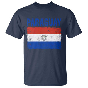 Vintage Paraguay Flag Distressed Paraguayan Pride Patriotic Soccer Fan Graphic T Shirt TS10 Navy Print Your Wear