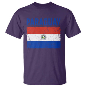 Vintage Paraguay Flag Distressed Paraguayan Pride Patriotic Soccer Fan Graphic T Shirt TS10 Purple Print Your Wear