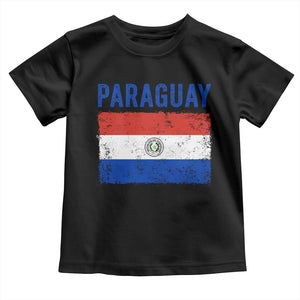 Vintage Paraguay Flag Distressed Paraguayan Pride Patriotic Soccer Fan Graphic Toddler T Shirt TS10 Black Print Your Wear