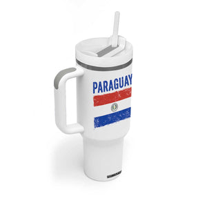 Vintage Paraguay Flag Distressed Paraguayan Pride Patriotic Soccer Fan Graphic Tumbler With Handle TS10 Print Your Wear