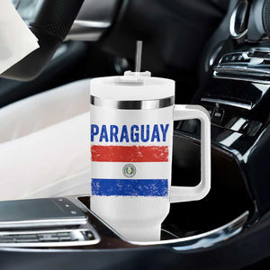 Vintage Paraguay Flag Distressed Paraguayan Pride Patriotic Soccer Fan Graphic Tumbler With Handle TS10 Print Your Wear