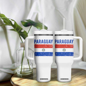 Vintage Paraguay Flag Distressed Paraguayan Pride Patriotic Soccer Fan Graphic Tumbler With Handle TS10 Print Your Wear
