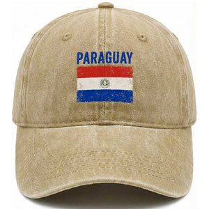 Vintage Paraguay Flag Distressed Paraguayan Pride Patriotic Soccer Fan Graphic Washed Cotton Baseball Cap TS10 Print Your Wear